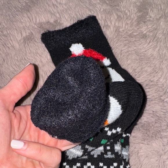 Northeast Women's Penguin Holiday Socks - Black and Red - Picture 4 of 6